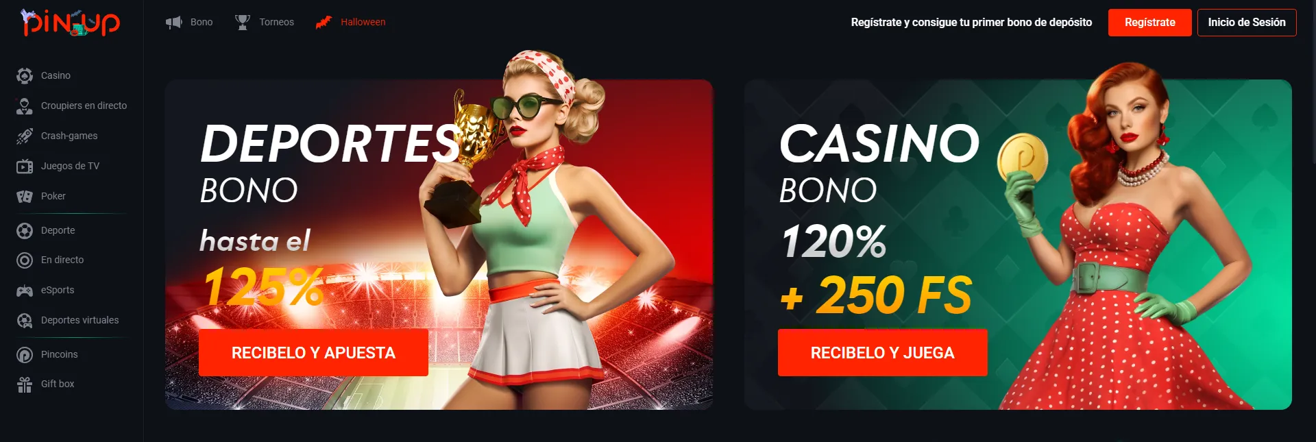 Pin Up bono de bienvenida en Chile Pin-Up bono de bienvenida